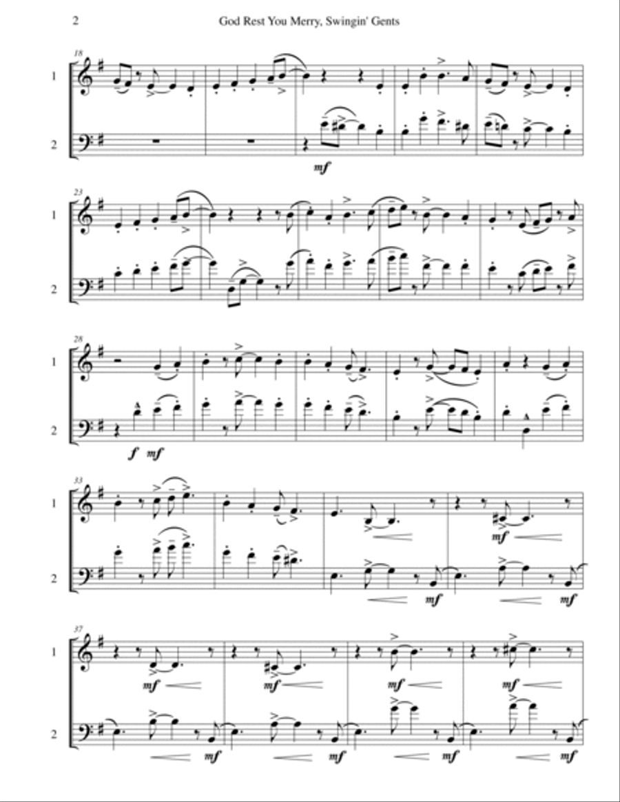 God Rest You Merry, Gentlemen (Mixed Duet) Score and Parts scores gallery preview page 3
