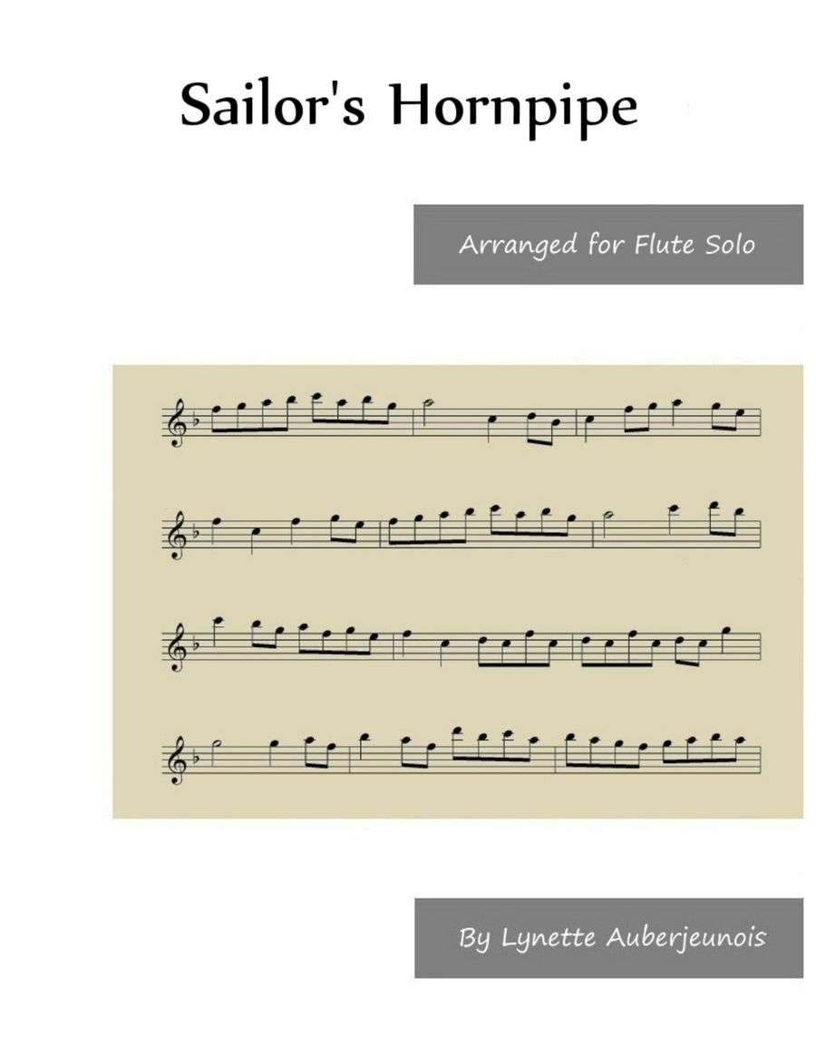 Sailor’s Hornpipe - Flute Solo Chamber Music scores gallery preview page 1