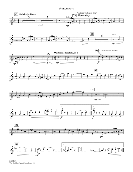 The Golden Age Of Broadway - Bb Trumpet 1 by Richard Rodgers Concert Band - Digital Sheet Music