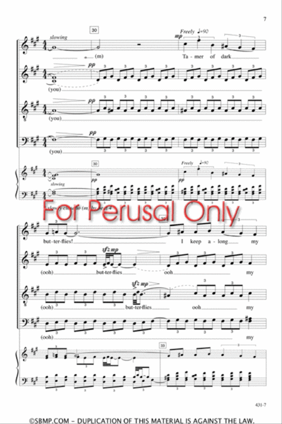 With a Lily in Your Hand - SATB Octavo 4-Part scores gallery preview page 6