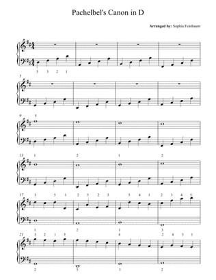 Pachelbel's Canon in D (easy piano)