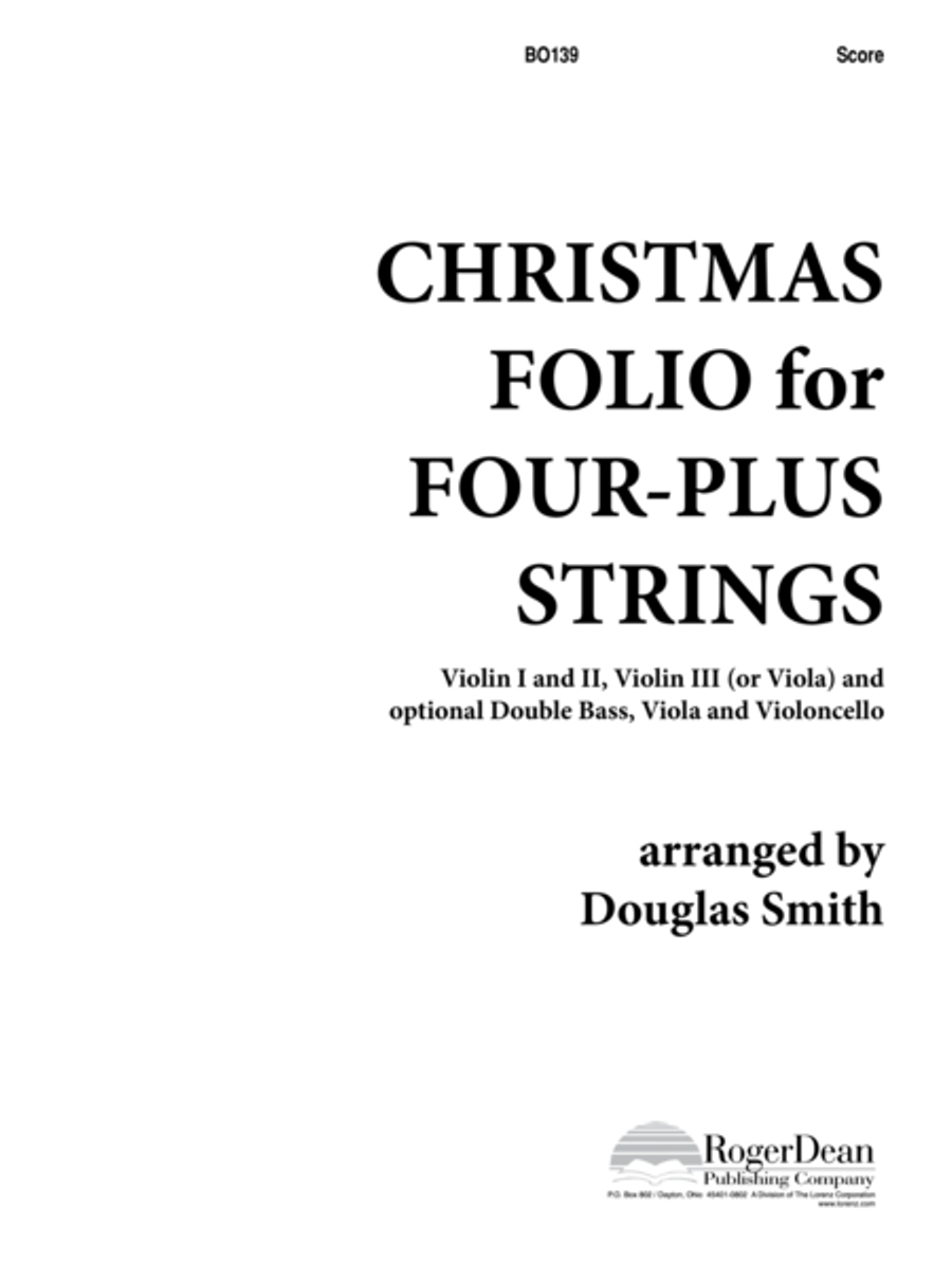 Christmas Folio for Four-Plus Strings - Score Conductor Score scores gallery preview page 1
