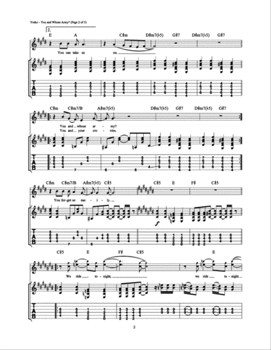 You and Whose Army? Electric Guitar scores gallery preview page 2