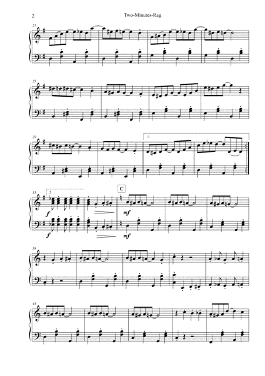 Two-Minutes-Rag Two-Minutes-Rag Piano Solo scores gallery preview page 2