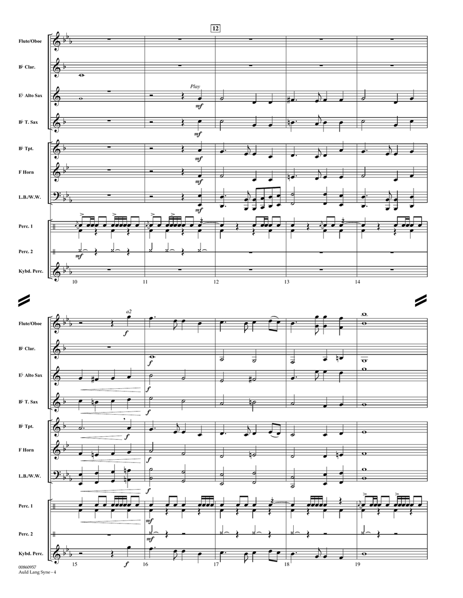 Auld Lang Syne - Full Score Concert Band scores gallery preview page 2