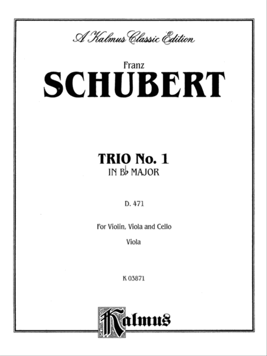 Trio No. 1 in B-flat Major String Trio scores gallery preview page 2