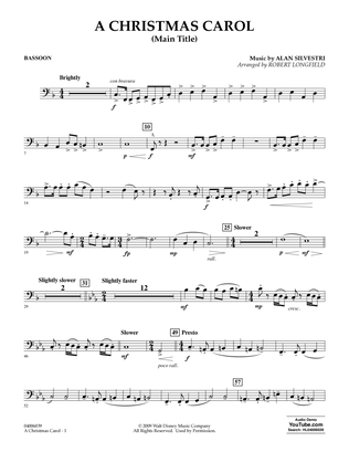 A Christmas Carol (Main Title) (arr. Robert Longfield) - Bassoon