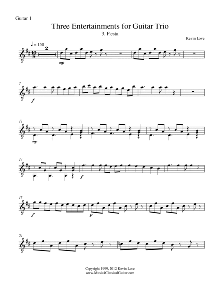 Fiesta (Guitar Trio) - Score and Parts image number null