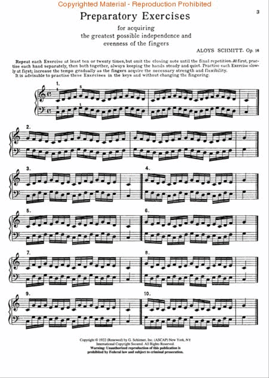 Preparatory Exercises, Op. 16 Piano Method scores gallery preview page 2