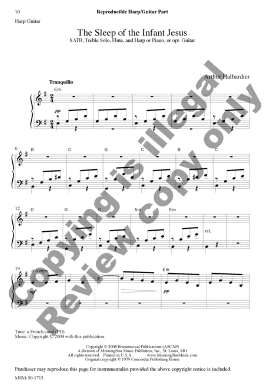 The Sleep of the Infant Jesus 4-Part scores gallery preview page 20