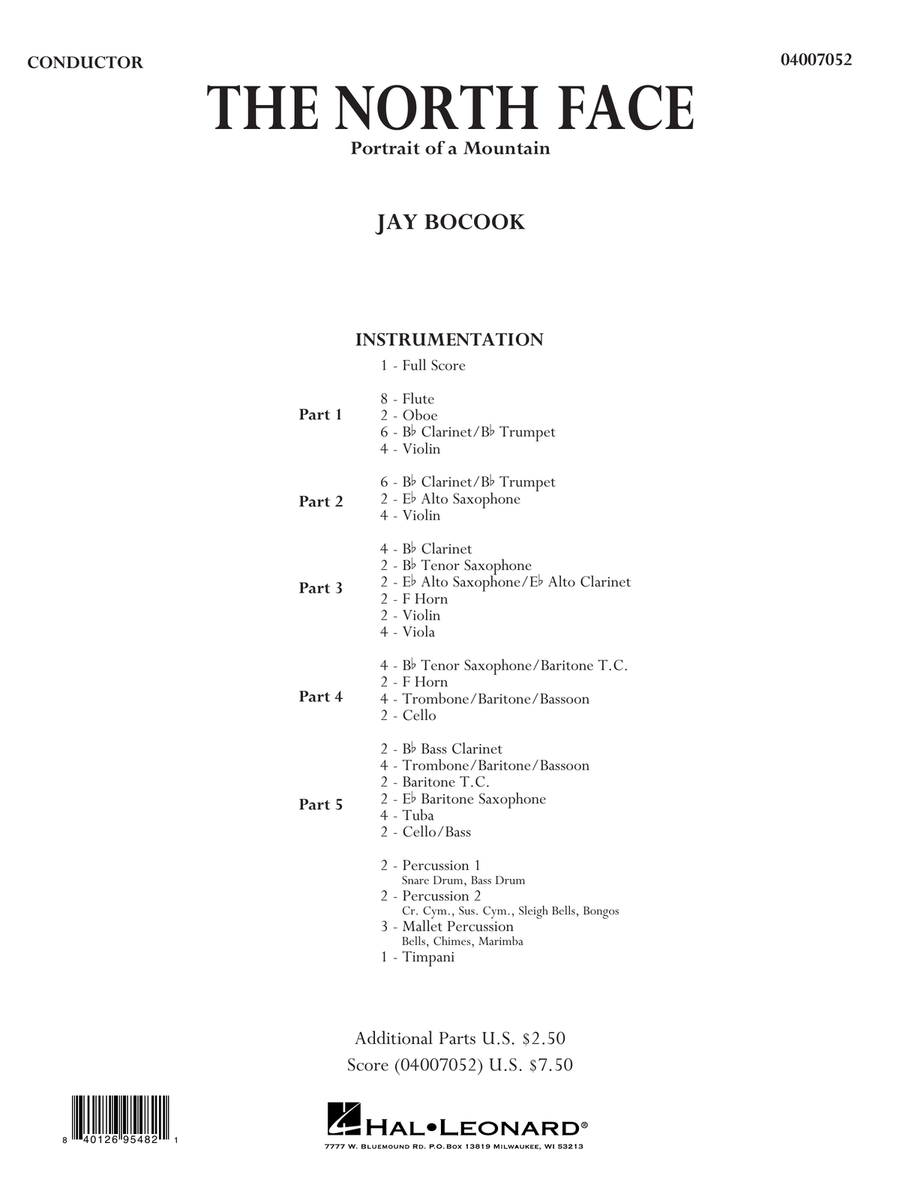 The North Face - Conductor Score (Full Score) Concert Band scores gallery preview page 1
