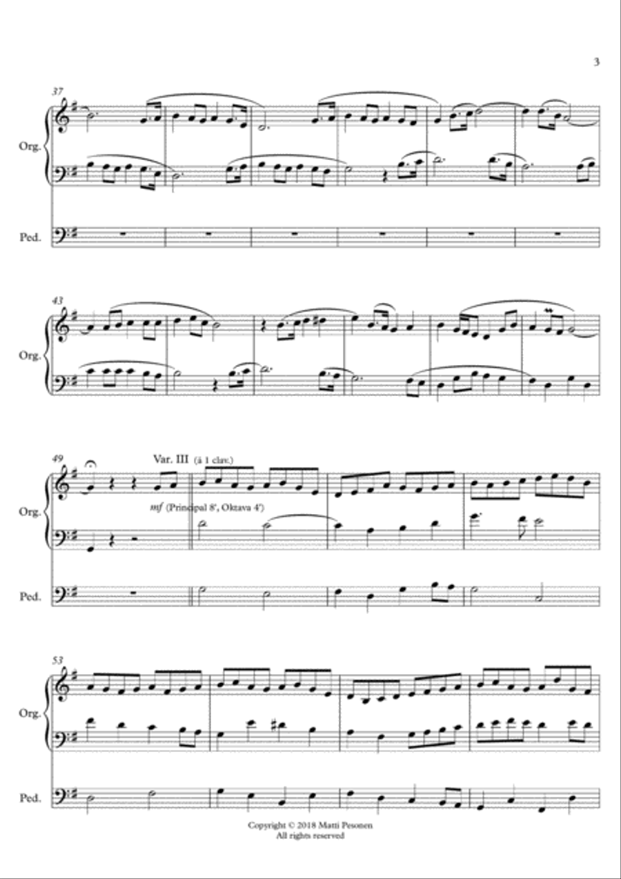 In the Sweet By and By - Partita for Organ Organ Solo scores gallery preview page 5