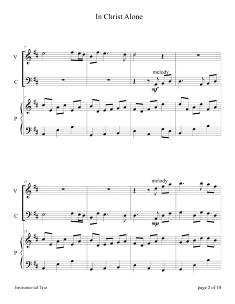 In Christ Alone Piano Trio scores gallery preview page 6