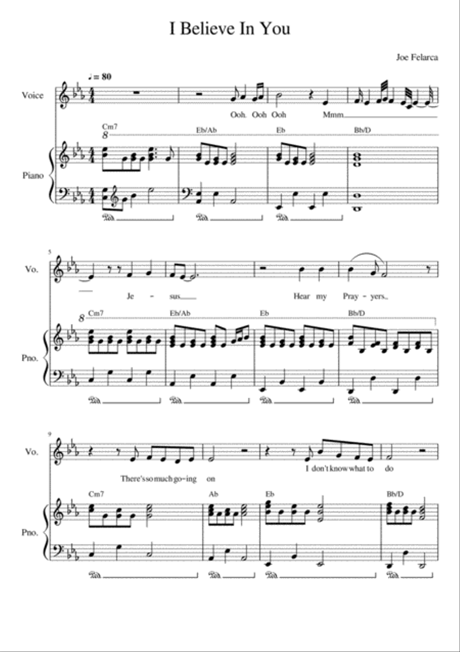 I believe in You Joe Felarca Voice scores gallery preview page 1