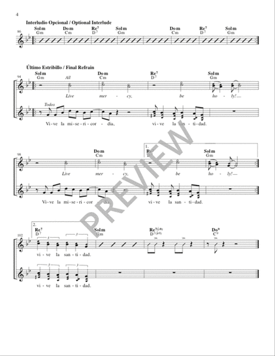 Vive la Misericordia, Vive la Santidad - Guitar edition Guitar scores gallery preview page 5