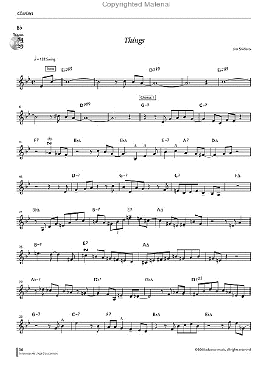 Intermediate Jazz Conception Clarinet by Jim Snidero Clarinet Sheet Music Sheet Music Plus