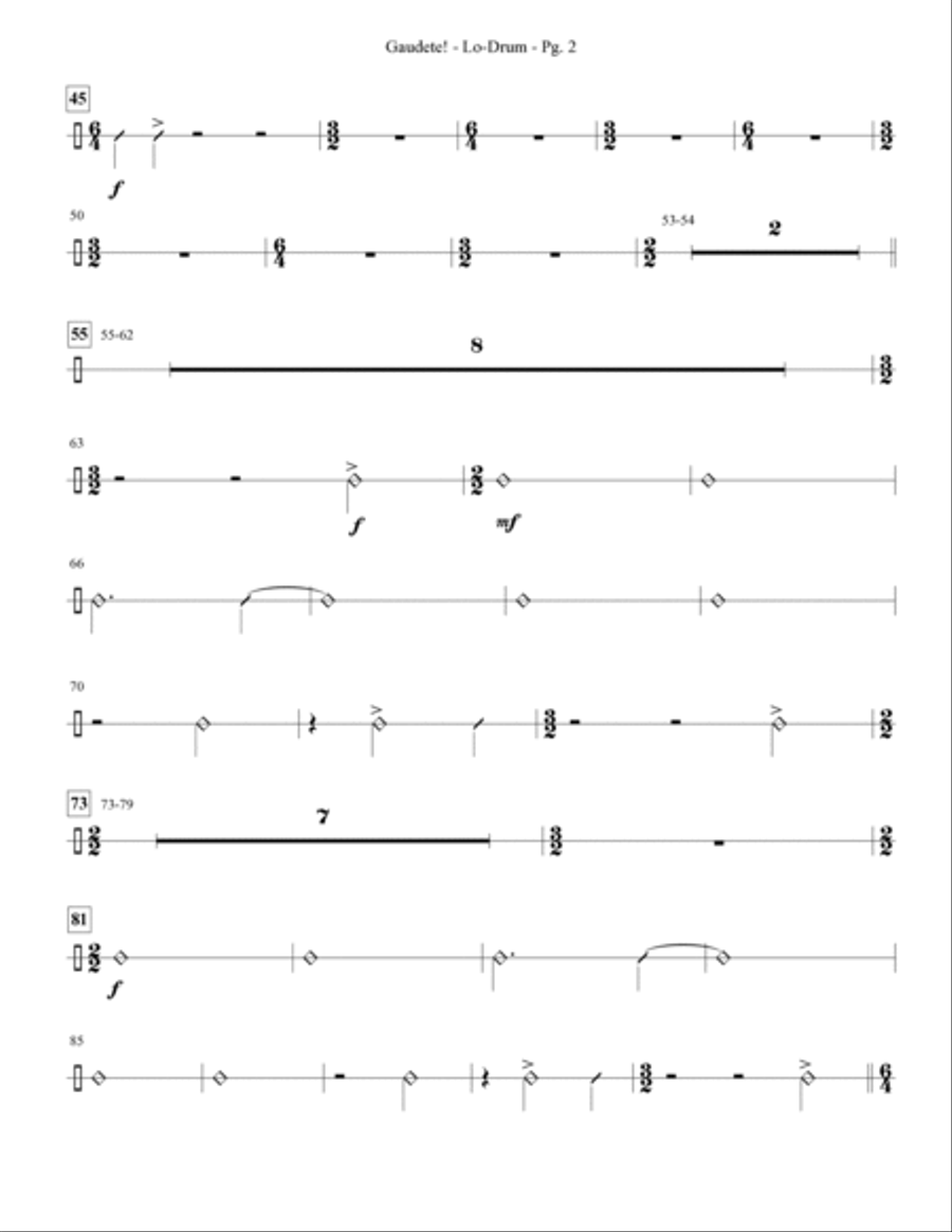 Gaudete! (O, Rejoice!) - Percussion 6 Choir scores gallery preview page 2