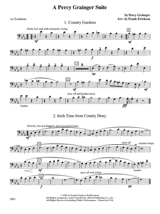 A Percy Grainger Suite: 1st Trombone