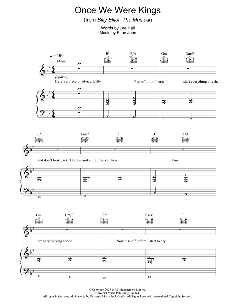 Once We Were Kings Piano, Vocal, Guitar scores gallery preview page 1