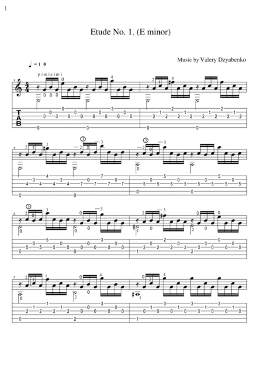 Six etudes for classical guitar. Acoustic Guitar scores gallery preview page 2