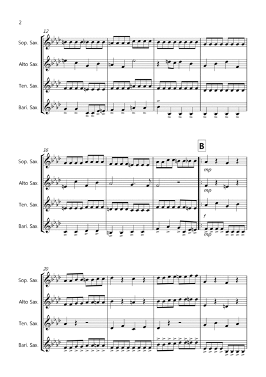 Bach Rocks! for Saxophone Quartet Saxophone Quartet scores gallery preview page 2