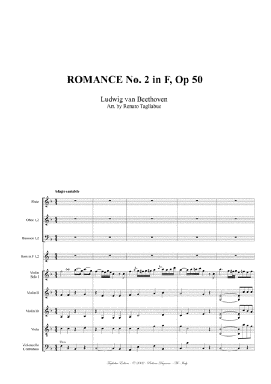 ROMANCE No. 2 Op. 50 - Beethoven - For full Orchestra - With parts Full Orchestra scores gallery preview page 2