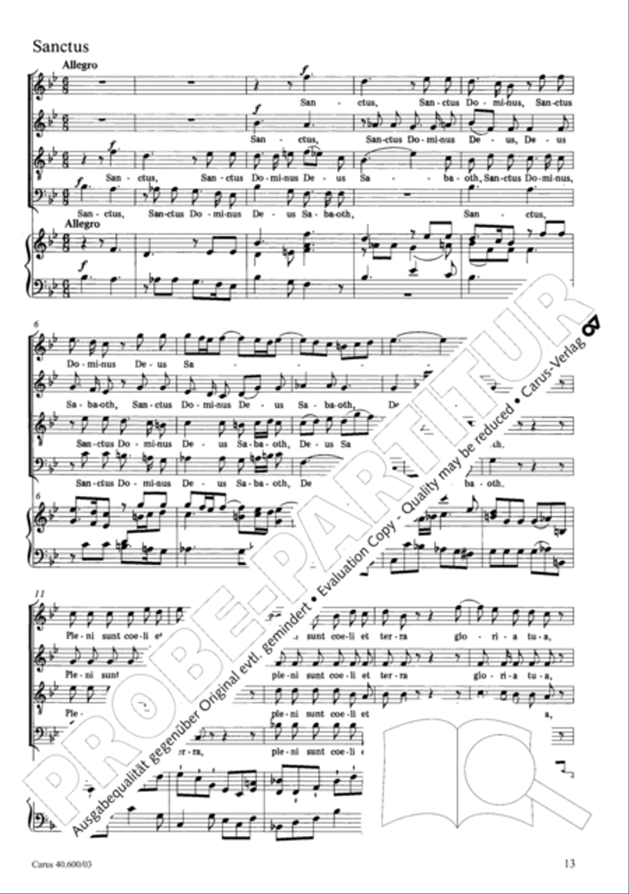 Missa brevis Sti. Joannis de Deo (Kleine Orgelsolomesse) 4-Part scores gallery preview page 18