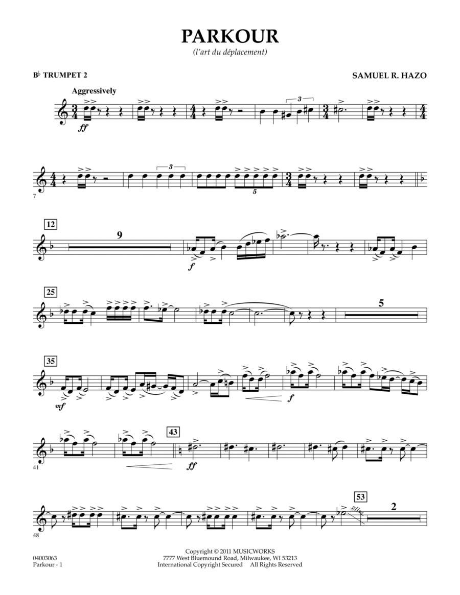 Parkour - Bb Trumpet 2 Concert Band scores gallery preview page 1