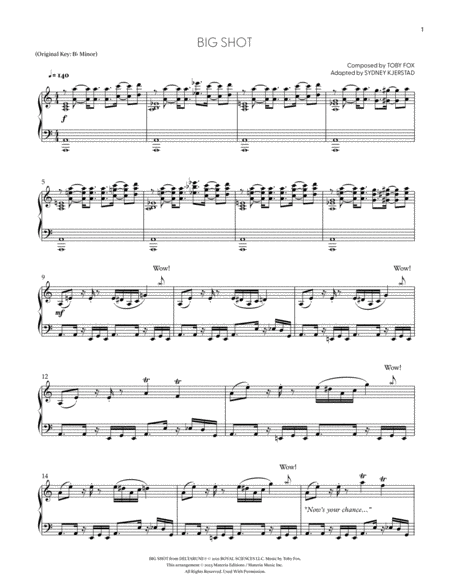 BIG SHOT (DELTARUNE Chapter 2 - Piano Sheet Music)