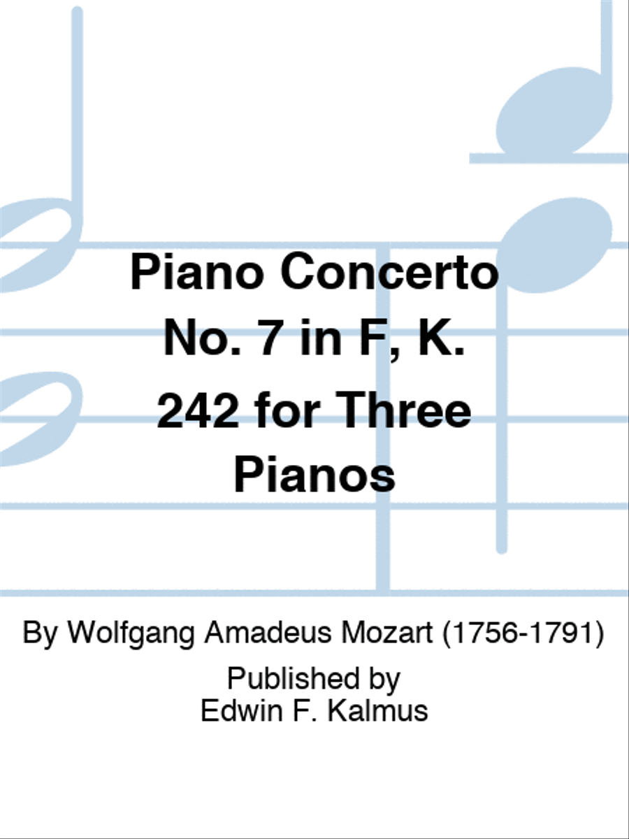 Piano Concerto No. 7 in F, K. 242 for Three Pianos Orchestra scores gallery preview page 1