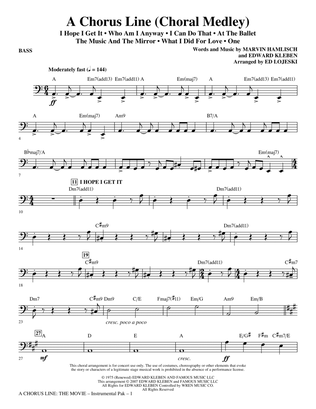 Book cover for A Chorus Line (Medley) (arr. Ed Lojeski) - Bass
