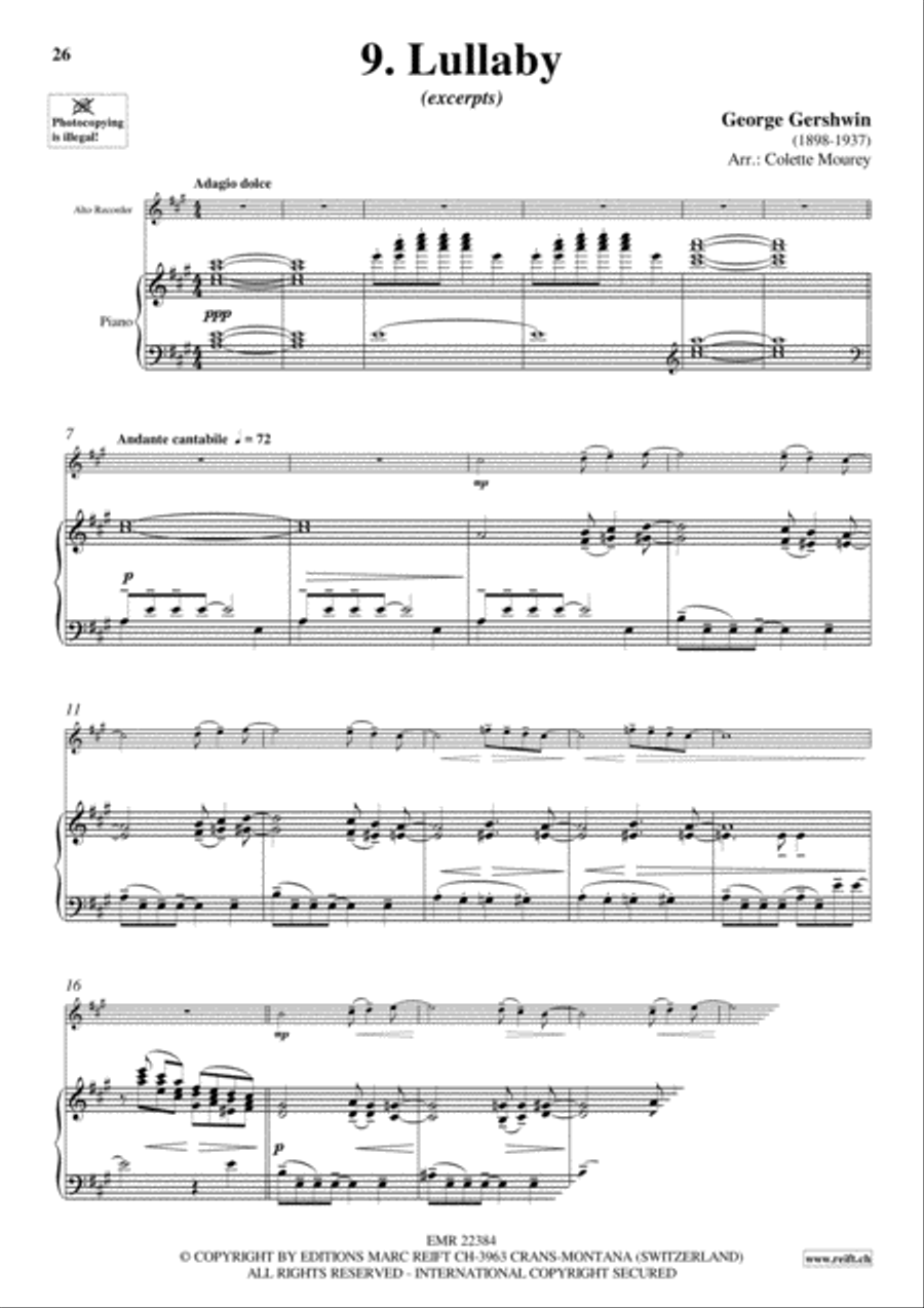 Gershwin 20 Greatest Hits Alto Recorder scores gallery preview page 11