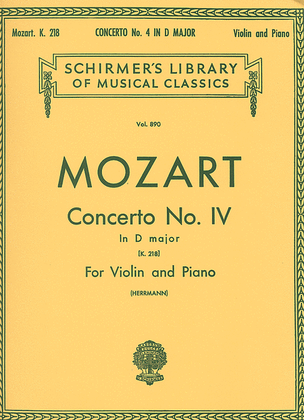 Book cover for Concerto No. 4 in D Major, K.218