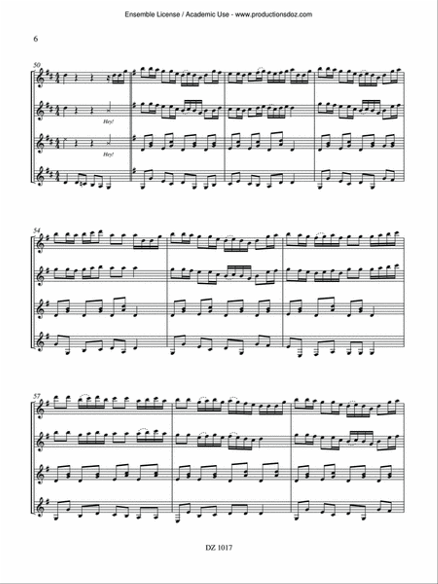Musique facile pour 4 guitares - Québec (Reel de Port- Daniel) Guitar Ensemble scores gallery preview page 6