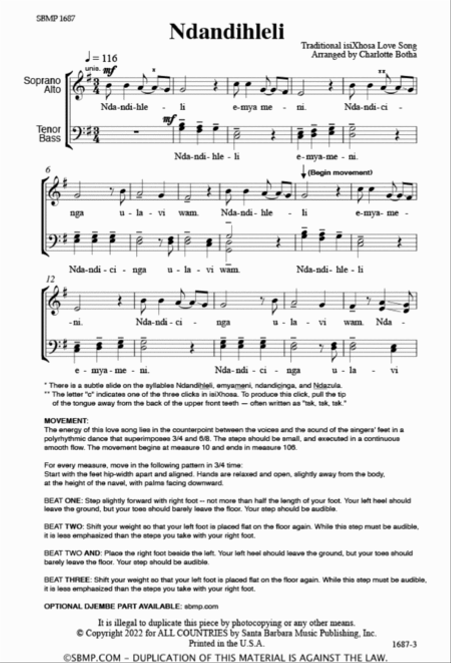 Ndandihleli - SATB Ndandihleli - SATB 4-Part scores gallery preview page 2