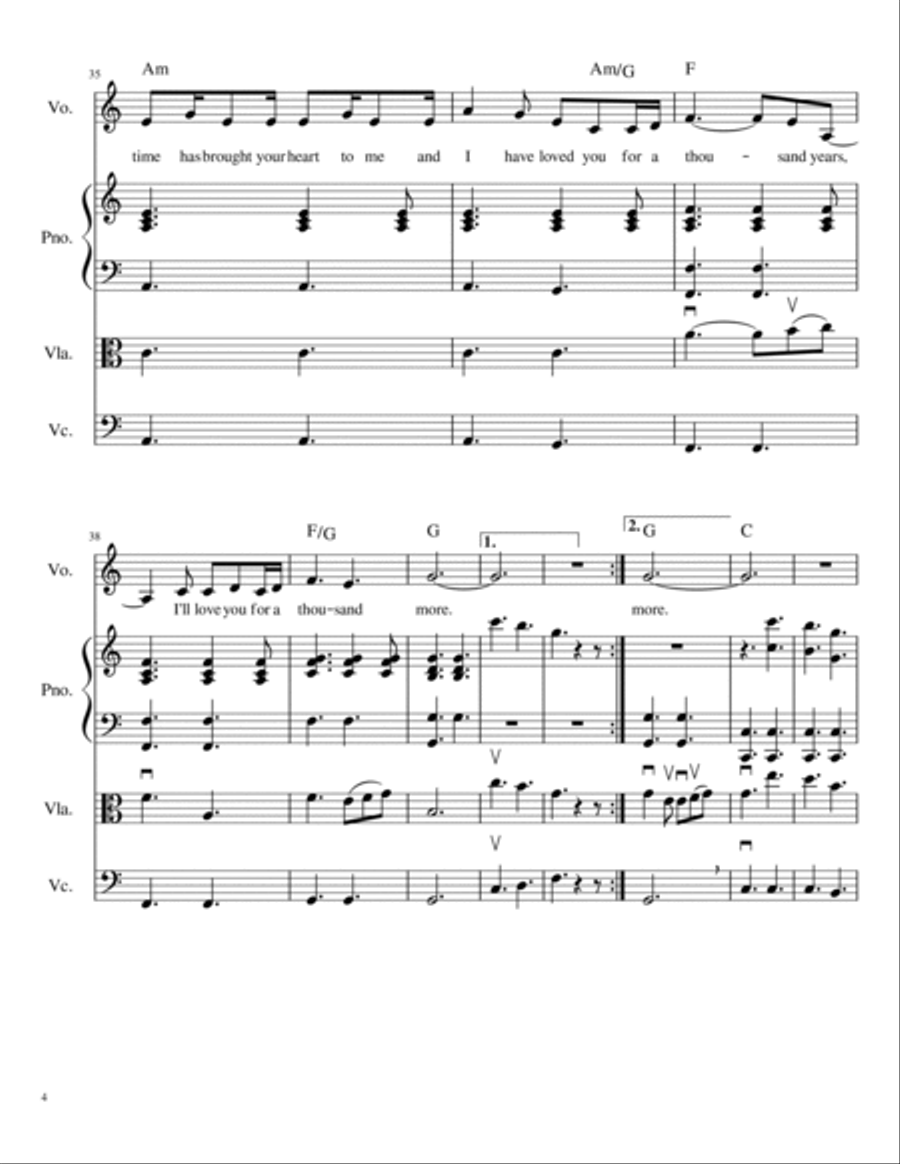A Thousand Years Piano, Vocal, Guitar scores gallery preview page 4