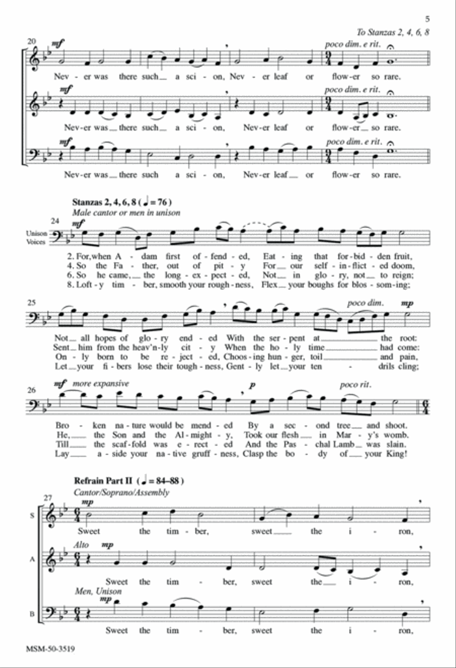 Faithful Cross: Hymn for the Adoration of the Holy Cross 3-Part scores gallery preview page 4