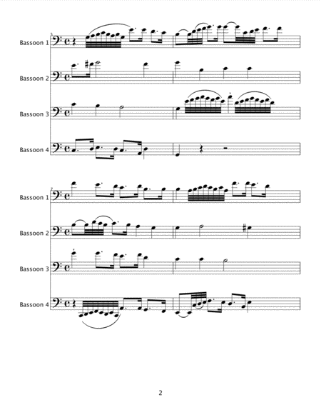 Fuga V by JS Bach, arranged for 4 bassoons