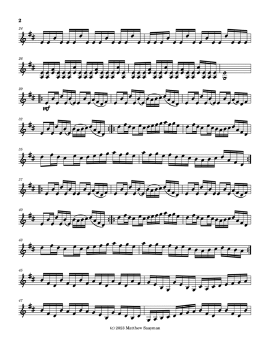Drowsy Maggie for Virtuoso Solo Violin Violin Solo scores gallery preview page 2