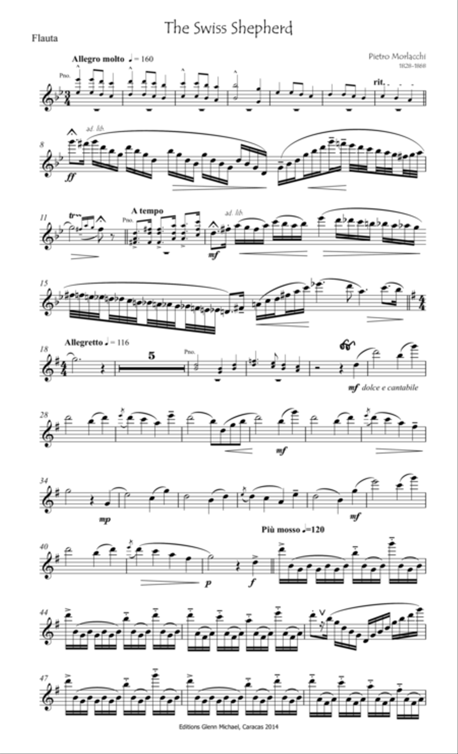 The Swiss Shepherd for flute and piano Flute Solo scores gallery preview page 2