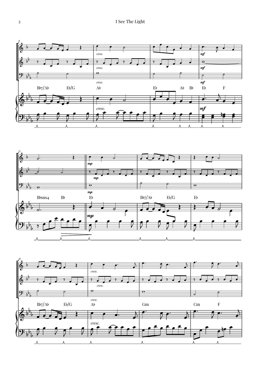 I See The Light Brass Trio scores gallery preview page 2