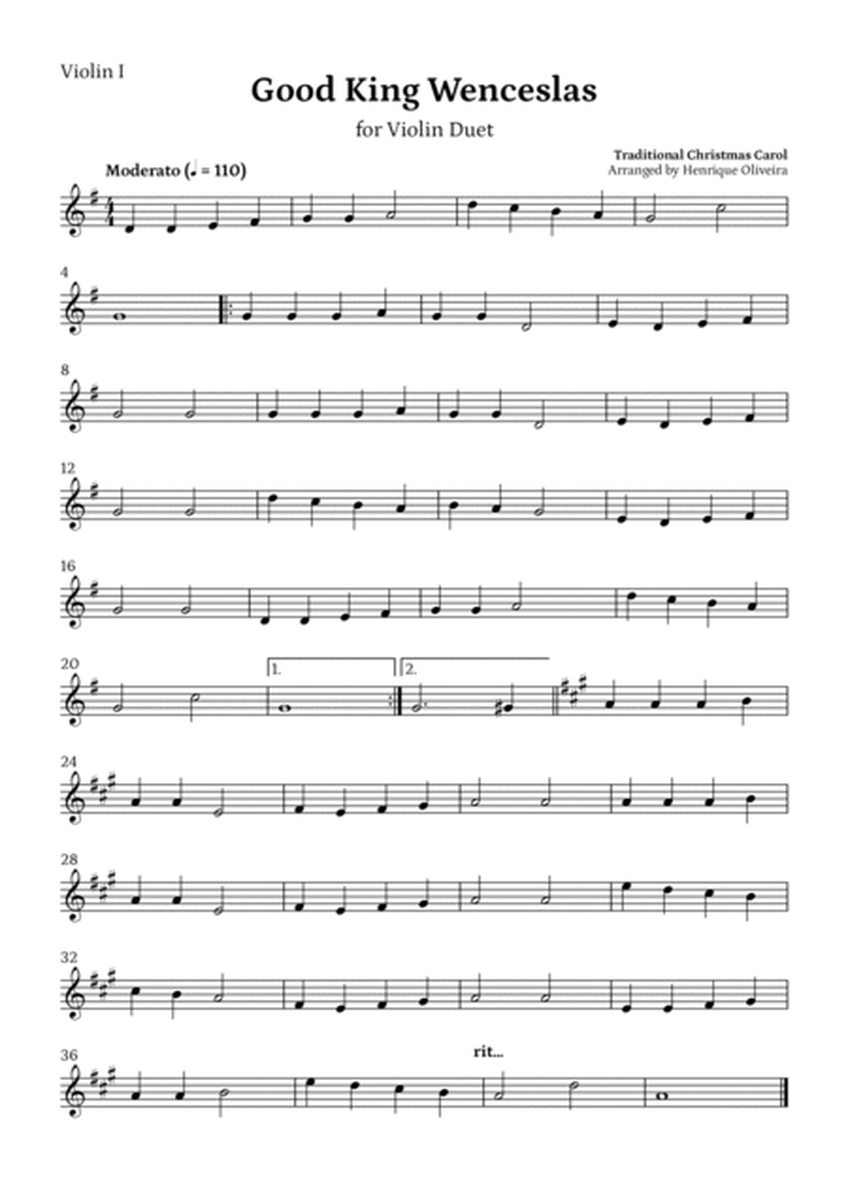 5 Christmas Carols (Violin Duet) - Easy Intermediate Level image number null