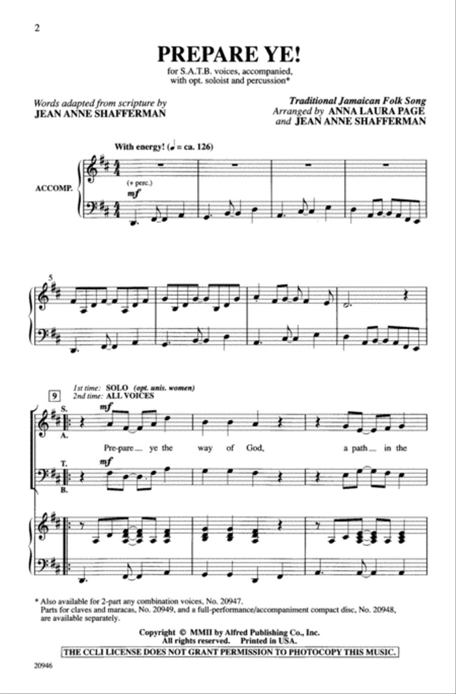 Prepare Ye! 4-Part scores gallery preview page 2
