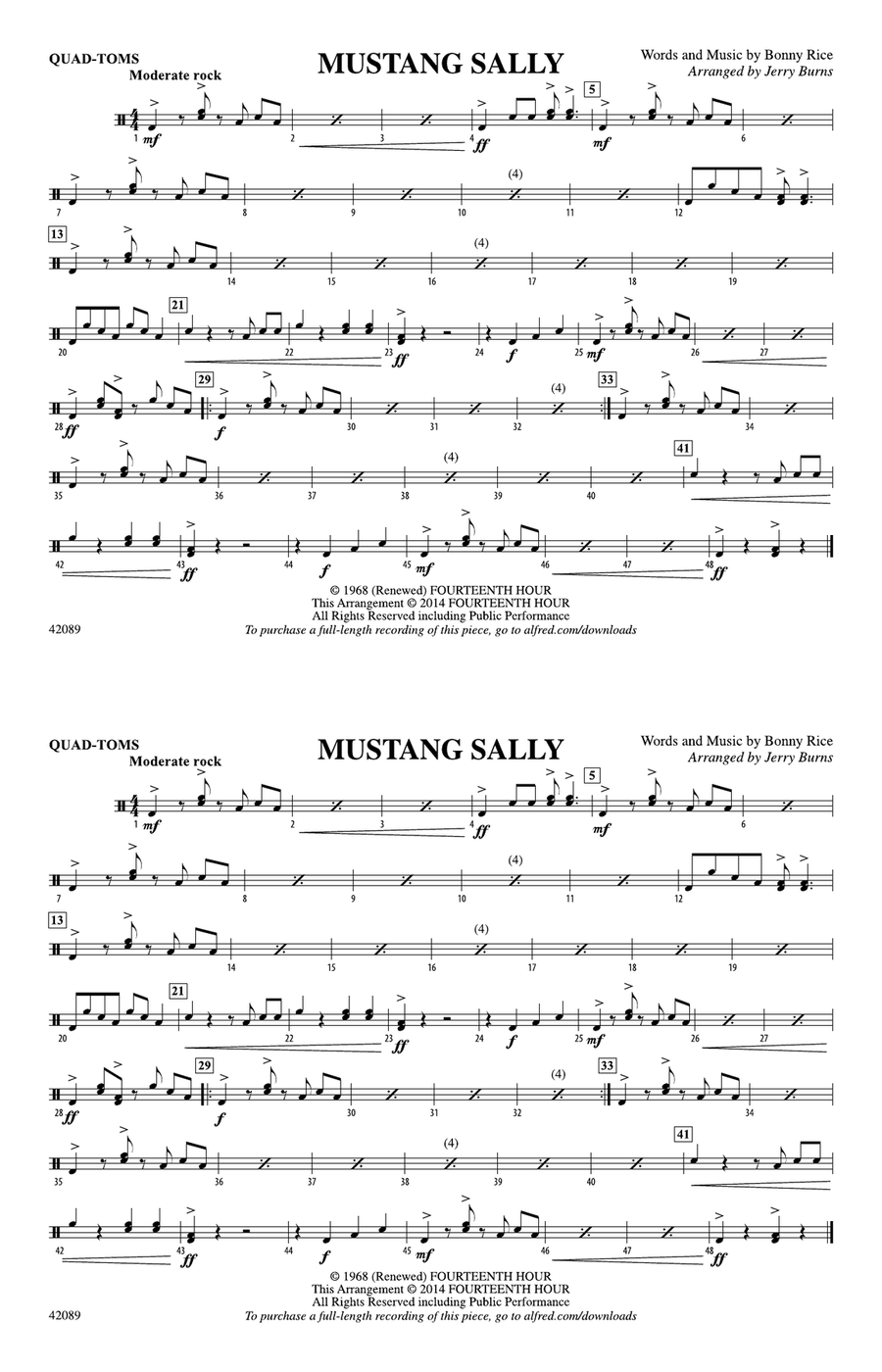 Mustang Sally: Quad-Toms