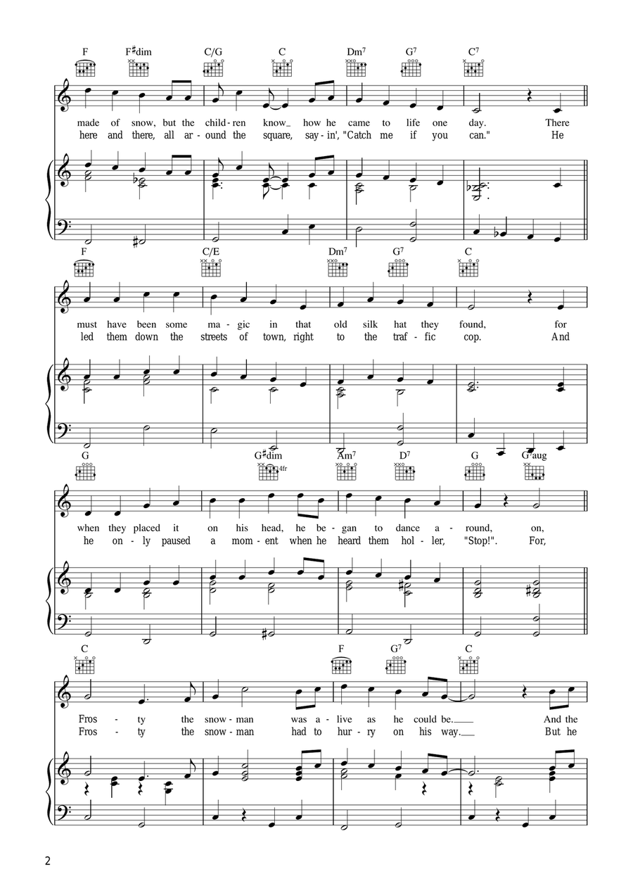 Frosty The Snowman Guitar scores gallery preview page 2