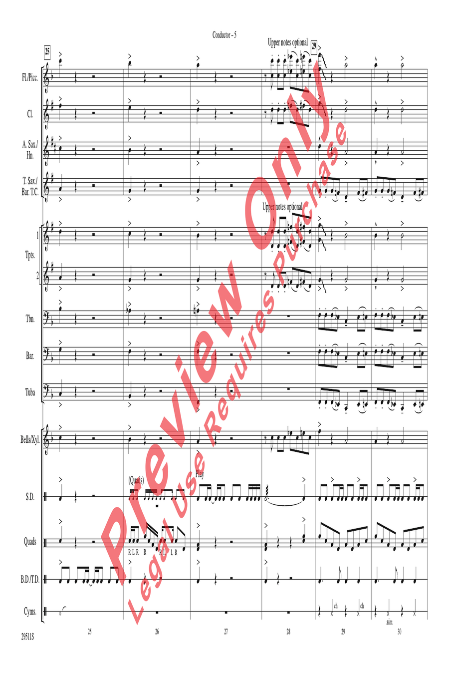 Wipe Out - score Marching Band scores gallery preview page 6