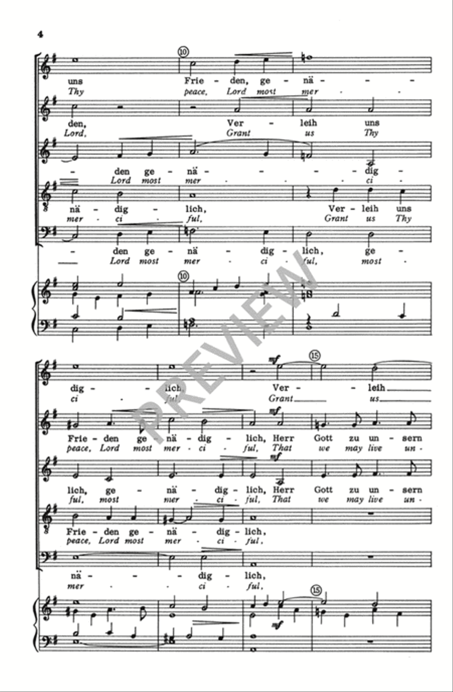 Verleih Uns Frieden Genadiglich SSATB scores gallery preview page 4