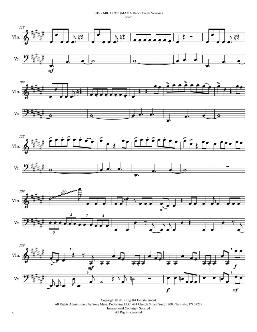 Mic Drop String Duet scores gallery preview page 6