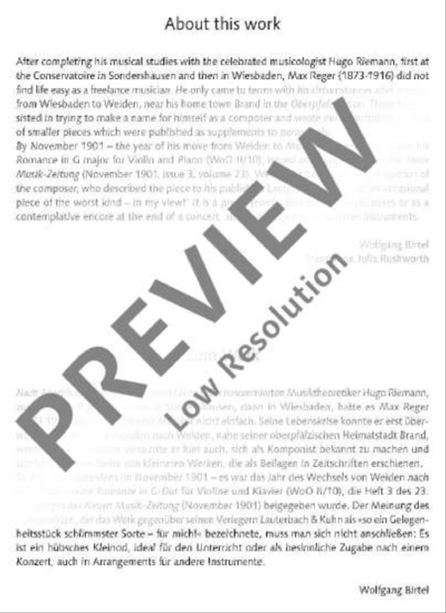 Romance G major B-Flat Clarinet scores gallery preview page 2