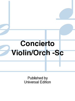 Book cover for Concierto Violin/Orch -Sc